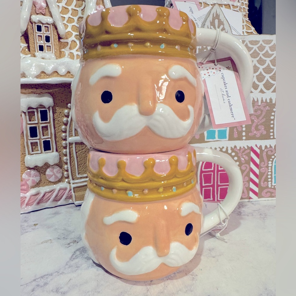 2 Cupcakes & Cahsmere Nutcracker mugs **As Is**